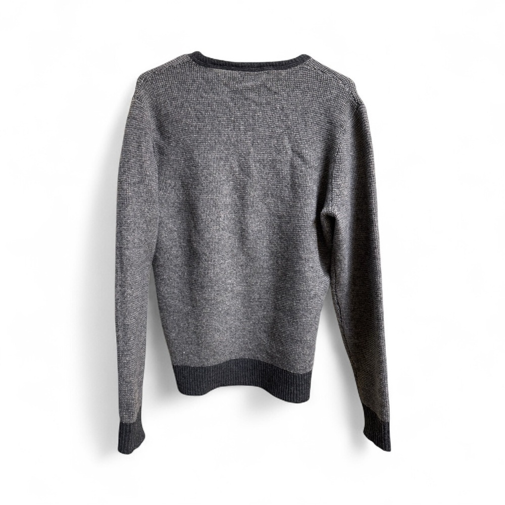 J.Crew 100% Wool Sweater Mens Medium Gray Crewneck Knit Pullover - Picture 2 of 4